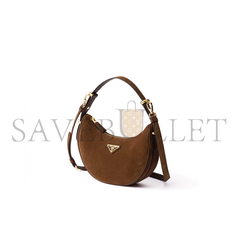 PRADA ARQUÉ SUEDE SHOULDER BAG 1BC194 (22.5*18.5*6cm)